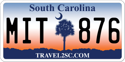 SC license plate MIT876