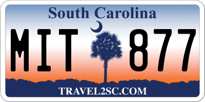 SC license plate MIT877