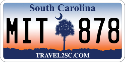 SC license plate MIT878