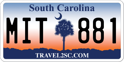 SC license plate MIT881