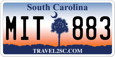 SC license plate MIT883