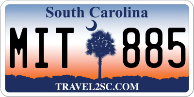 SC license plate MIT885