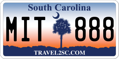 SC license plate MIT888