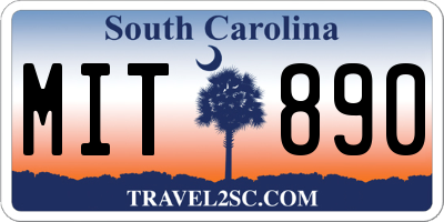 SC license plate MIT890