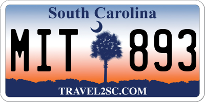 SC license plate MIT893