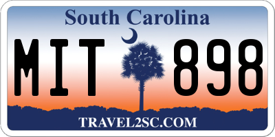 SC license plate MIT898