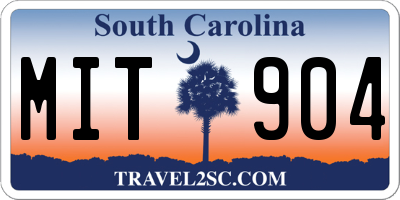 SC license plate MIT904
