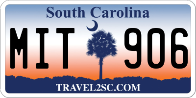 SC license plate MIT906