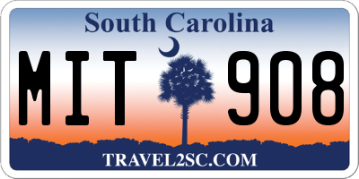 SC license plate MIT908