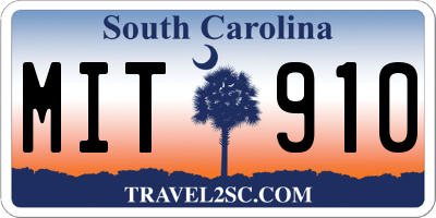 SC license plate MIT910