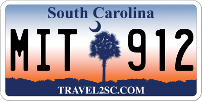 SC license plate MIT912