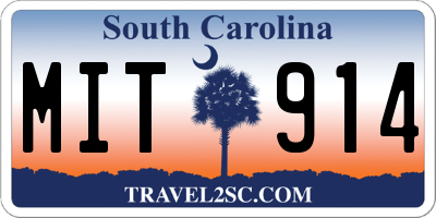 SC license plate MIT914