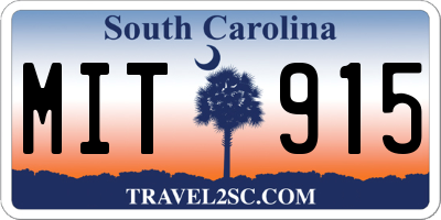 SC license plate MIT915