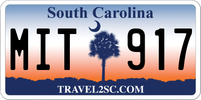 SC license plate MIT917