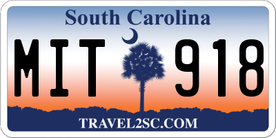 SC license plate MIT918