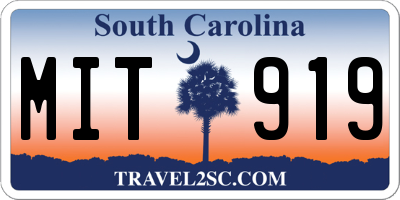 SC license plate MIT919