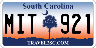 SC license plate MIT921