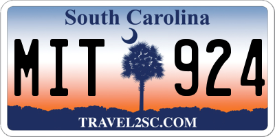 SC license plate MIT924