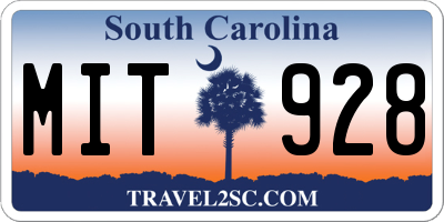 SC license plate MIT928
