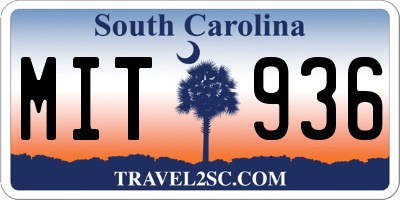 SC license plate MIT936