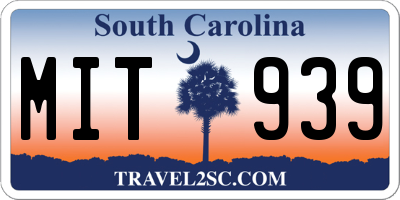 SC license plate MIT939