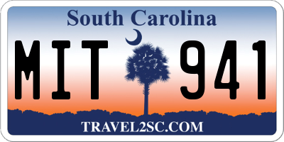 SC license plate MIT941