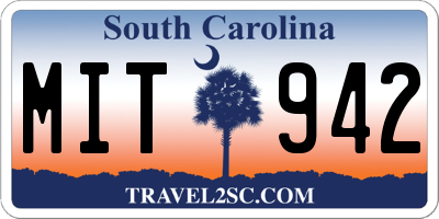SC license plate MIT942