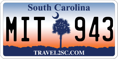 SC license plate MIT943