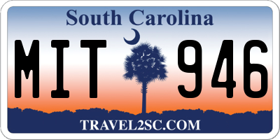 SC license plate MIT946