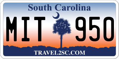 SC license plate MIT950