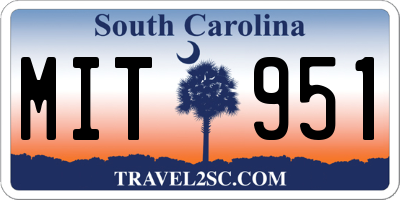 SC license plate MIT951