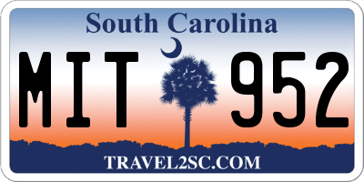 SC license plate MIT952