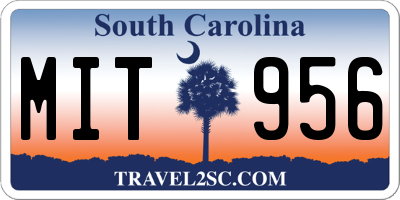 SC license plate MIT956