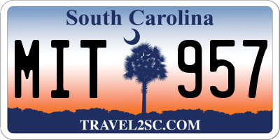 SC license plate MIT957