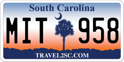 SC license plate MIT958