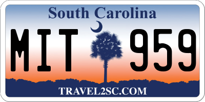 SC license plate MIT959