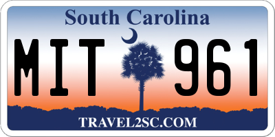 SC license plate MIT961