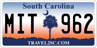 SC license plate MIT962