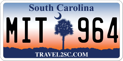 SC license plate MIT964