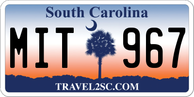 SC license plate MIT967