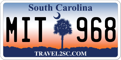 SC license plate MIT968