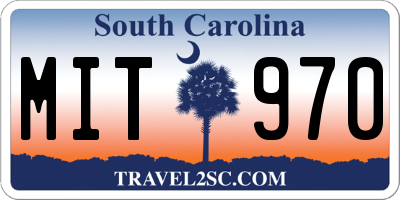 SC license plate MIT970
