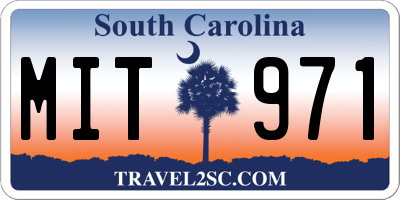 SC license plate MIT971