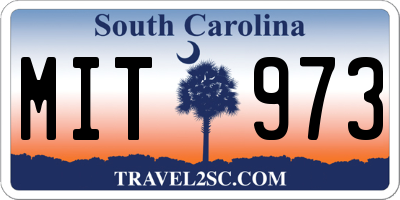 SC license plate MIT973