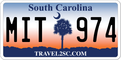 SC license plate MIT974