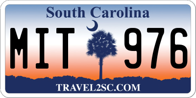 SC license plate MIT976