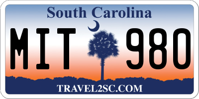 SC license plate MIT980