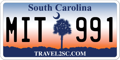 SC license plate MIT991