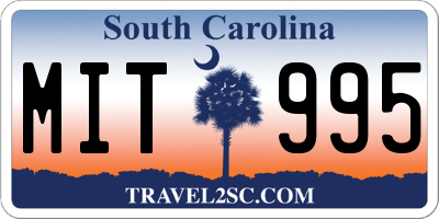SC license plate MIT995