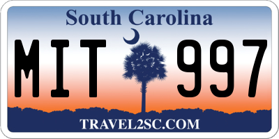 SC license plate MIT997